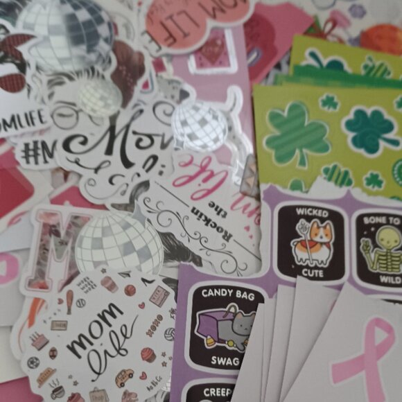 Large Bulk pack of Various Stickers. Seasonal/Beauty/Mom Life/Paws/Birthday - Picture 2 of 2
